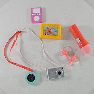 Our Generation Doll Camping Accessories Set Camera Flashlight Compass